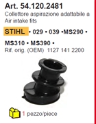  COLETTORE ASPIRAZIONE